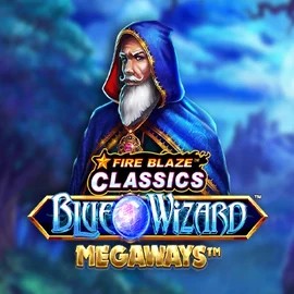 Logo of Fire Blaze Blue Wizard Megaways from Rarestone Gaming at Chanz Casino